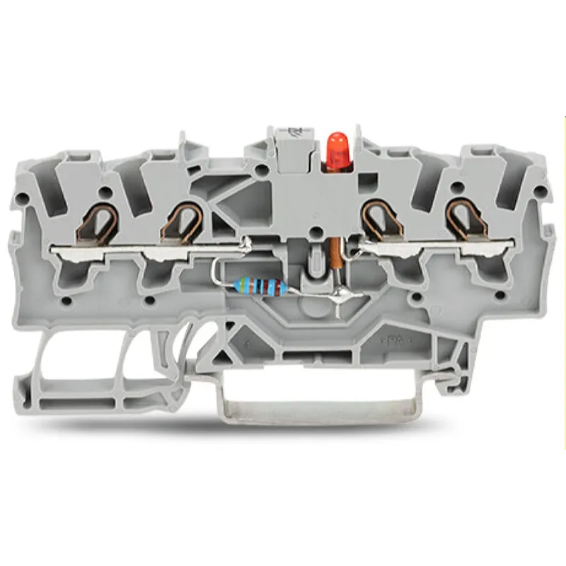 WAGO Bauelementklemme 4 Leiter LED rot grau 2001-1421/1000-413