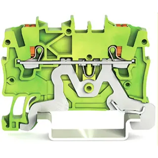 WAGO 2-Leiter-Schutzleiterklemme mit Drücker 1 mm? grün-gelb 2200-1207