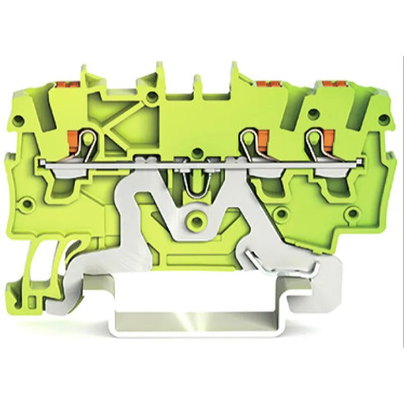 WAGO 3-Leiter-Schutzleiterklemme mit Drücker 1 mm? grün-gelb 2200-1307