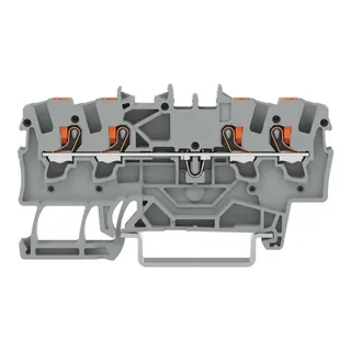 WAGO 4-Leiter-Durchgangsklemme mit Drücker 1,5 mm? grau 2201-1401