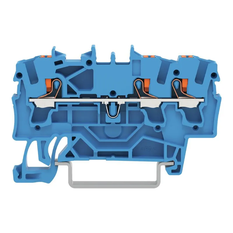 WAGO 3-Leiter-Durchgangsklemme mit Drücker 2,5 mm? blau 2202-1304