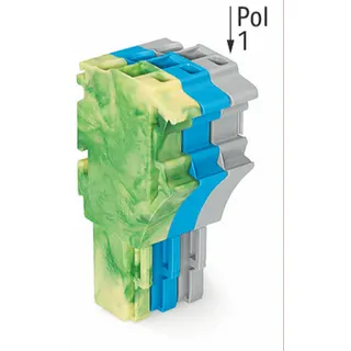 WAGO 1-Leiter-Federleiste Push-in CAGE CLAMP® 4 mm? grün-gelb/blau/grau 2022-103/000-039