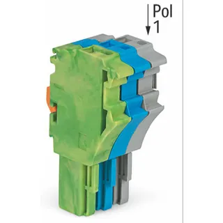 WAGO 1-Leiter-Federleiste Push-in CAGE CLAMP® 4 mm? grün-gelb/blau/grau 2022-103/000-039/999-953