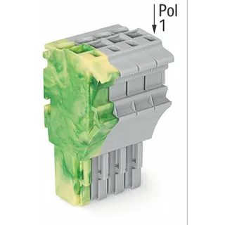 WAGO 1-Leiter-Federleiste Push-in CAGE CLAMP® 4 mm? grün-gelb/grau 2022-104/000-037