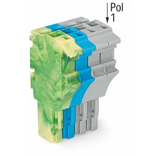 WAGO 1-Leiter-Federleiste Push-in CAGE CLAMP® 4 mm? grün-gelb/blau/grau 2022-104/000-039/999-953