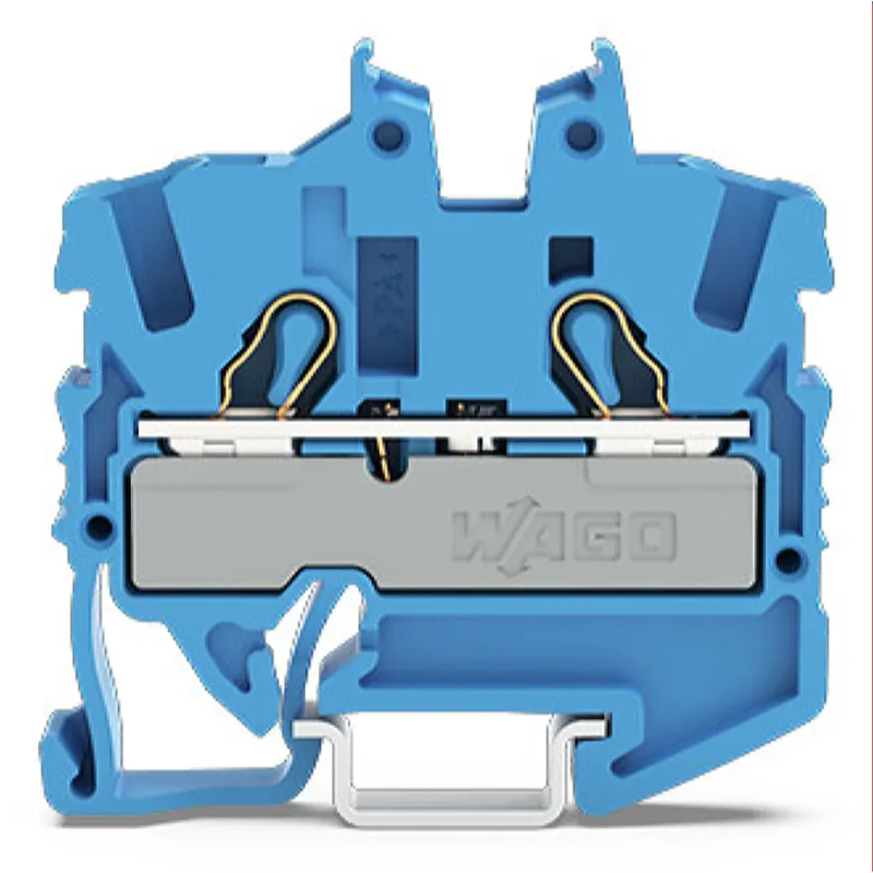 WAGO 2-Leiter-Mini-Durchgangsklemme mit Betätigungsöffnung 2,5 mm? blau 2052-1204