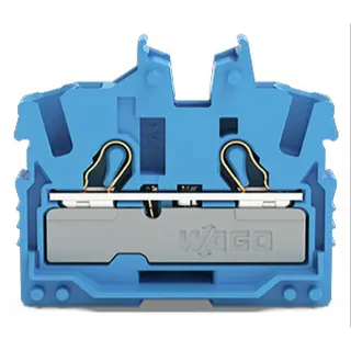WAGO 2-Leiter-Mini-Durchgangsklemme mit Betätigungsöffnung 2,5 mm? blau 2052-304