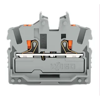 WAGO 2-Leiter-Mini-Durchgangsklemme mit Drücker 2,5 mm? grau 2252-301