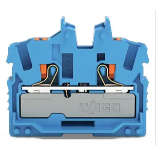 WAGO 2-Leiter-Mini-Durchgangsklemme mit Drücker 2,5 mm? blau 2252-304