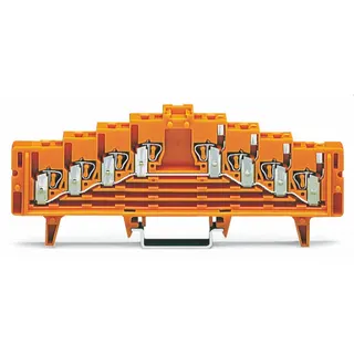 WAGO 4 Etagen Potentialklemme ohne Rasthaken ohne Aufdruck orange