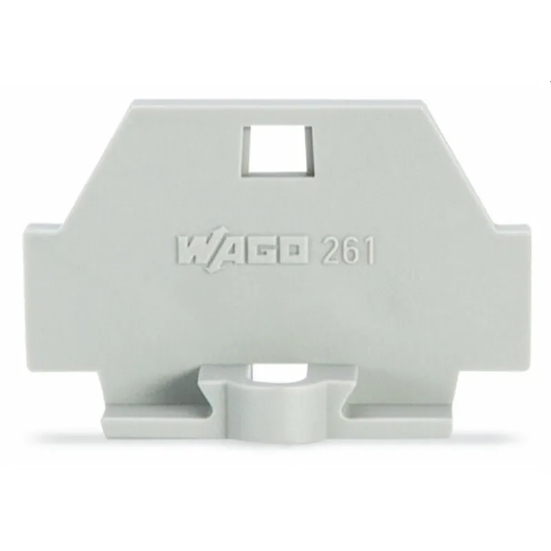 WAGO Abschlussplatte 261-361 m. Flansch grau