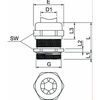 OBO Messing-Kabelverschraubung EMV V-TEC VM16 EMV-K – Bild 2
