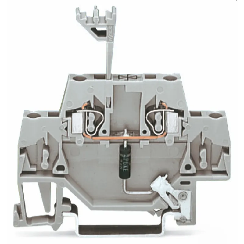 WAGO Bauelementklemme Doppelstock mit direkter Ableitung auf die Tragschiene grau 280-502/281-606