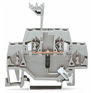 WAGO Bauelementklemme Doppelstock mit direkter Ableitung auf die Tragschiene grau 280-502/281-608