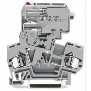 WAGO 2-Leiter-Sicherungsklemme mit schwenkbarem Sicherungshalter für G-Sicherungseinsatz 5 x 30 mm grau 281-622/281-541