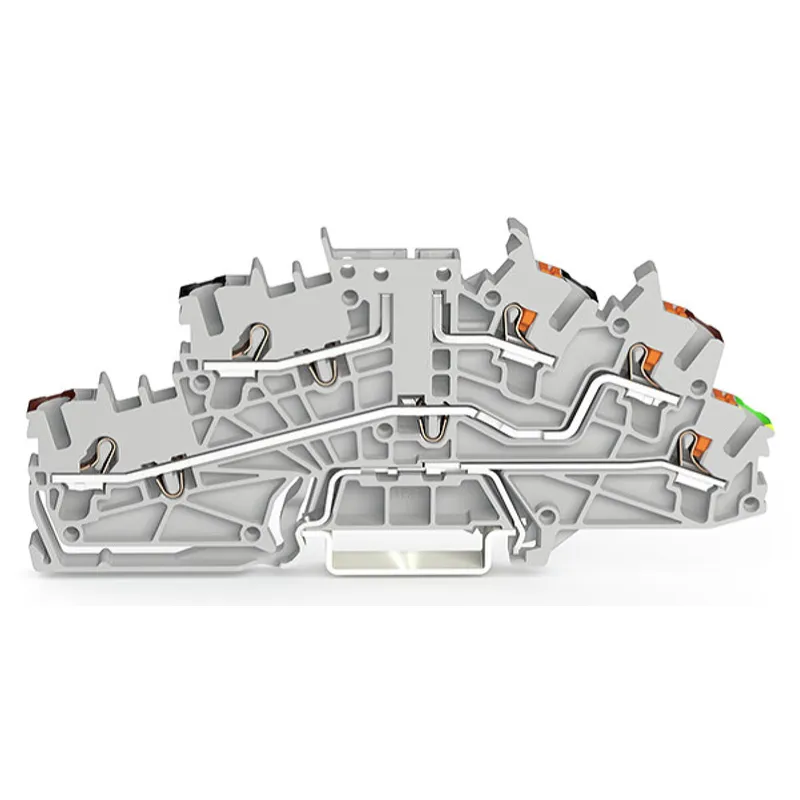 WAGO Installationsetagenklemme Basisklemme ohne Trennmesser P2/P1/PE grau 2203-6543