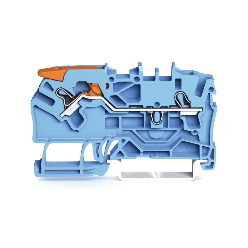 WAGO 2-Leiter-Durchgangsklemme mit Hebel und Push-in CAGE CLAMP® 2,5 mm? blau 2102-1204