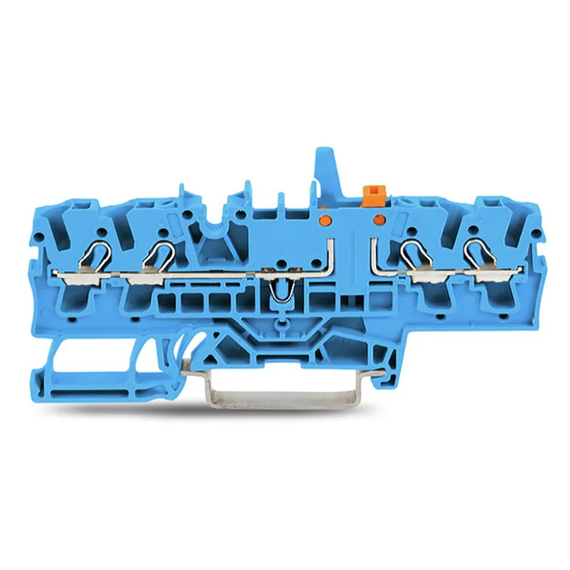 WAGO 4-Leiter-Trenn- und Messklemme mit mechanischer Verriegelung mit Prüfmöglichkeit blau 2002-1874/401-000
