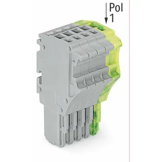 WAGO 1-Leiter-Federleiste Push-in CAGE CLAMP® 1,5 mm? grau/grün-gelb 2020-105/000-036