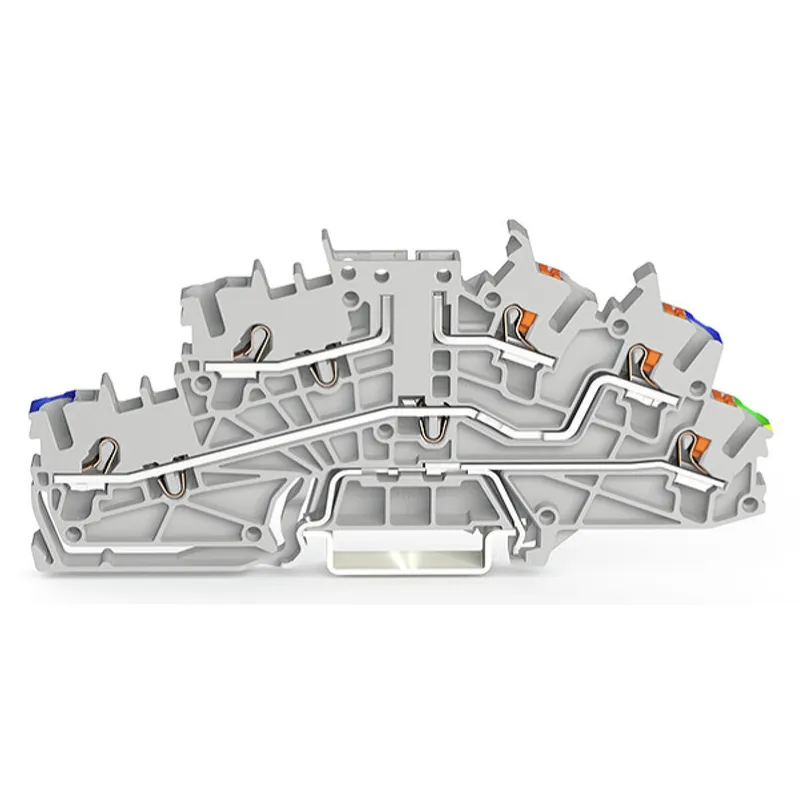 WAGO Installationsetagenklemme Basisklemme ohne Trennmesser L/N/PE grau 2203-6561
