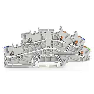 WAGO Installationsetagenklemme Basisklemme ohne Trennmesser L/N/PE grau 2203-6561
