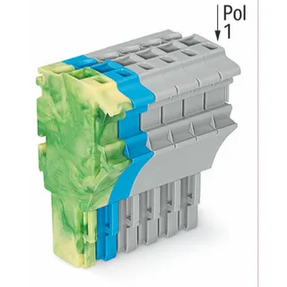 WAGO 1-Leiter-Federleiste Push-in CAGE CLAMP® 4 mm? grün-gelb/blau/grau 2022-106/000-039