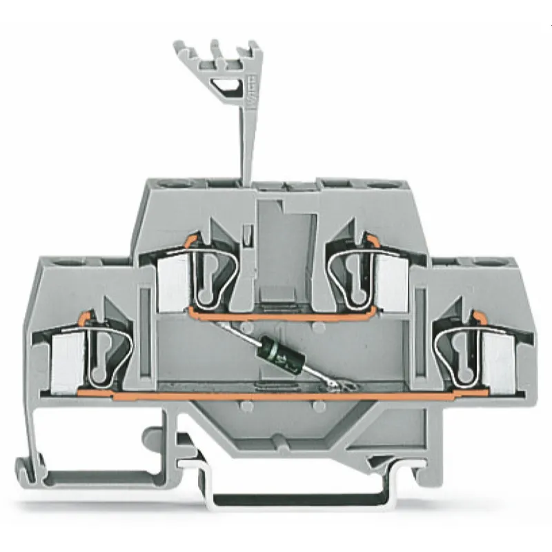 WAGO Bauelementklemme Doppelstock mit Diode 1N4007 grau 281-633/281-411
