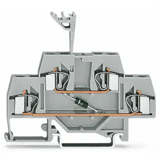 WAGO Bauelementklemme Doppelstock mit Diode 1N4007 grau 281-633/281-410