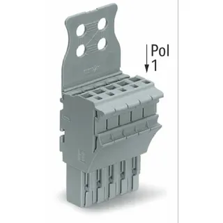 WAGO 1-Leiter-Federleiste Push-in CAGE CLAMP® 4 mm? grau 2022-105/134-000