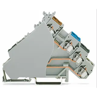 WAGO 4-Leiter-Initiatorenklemme für PNP (plus)-schaltende Initiatoren für Sicherungsstecker grau 280-588/280-320