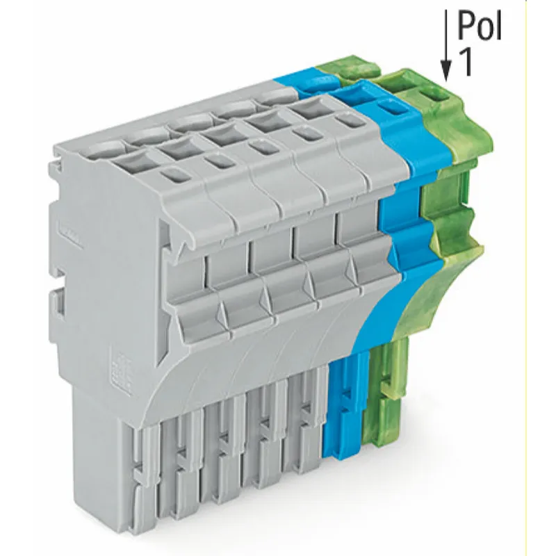 WAGO 1-Leiter-Federleiste Push-in CAGE CLAMP® 4 mm? grau/blau/grün-gelb 2022-108/000-038