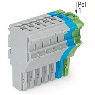 WAGO 1-Leiter-Federleiste Push-in CAGE CLAMP® 4 mm? grau/blau/grün-gelb 2022-107/000-038