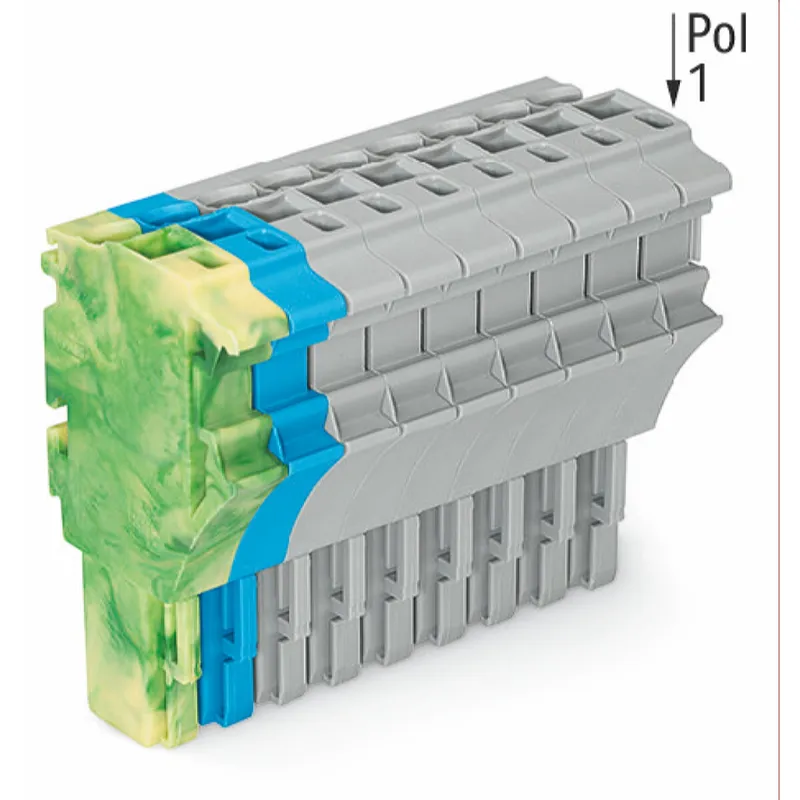 WAGO 1-Leiter-Federleiste Push-in CAGE CLAMP® 4 mm? grün-gelb/blau/grau 2022-111/000-039