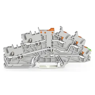WAGO Installationsetagenklemme mit schwenkbarem Trennmesser LTi/L/PE grau 2203-6544