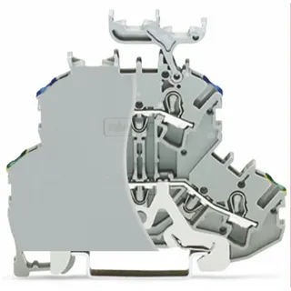 WAGO Doppelstockklemme Schutzleiter-/Durchgangsklemme mit Abschlussplatte grau 2002-2247/099-000
