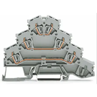 WAGO Vierstock-Reihenklemme Motoranschluss-Reihenklemme L1 - L2 - L3 grau 281-532