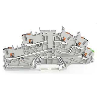WAGO Installationsetagenklemme Basisklemme ohne Trennmesser P1/P2/PE grau 2203-6660