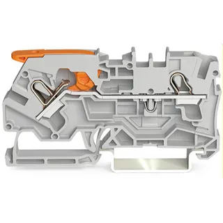 WAGO 2-Leiter-Durchgangsklemme mit Hebel und Push-in CAGE CLAMP® 4 mm? grau 2104-1201
