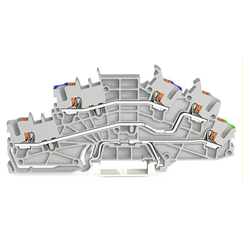 WAGO Installationsetagenklemme N/L/PE Erdgeschoss grün-gelb grau 2203-6646