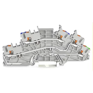 WAGO Installationsetagenklemme N/L/PE Erdgeschoss grün-gelb grau 2203-6646