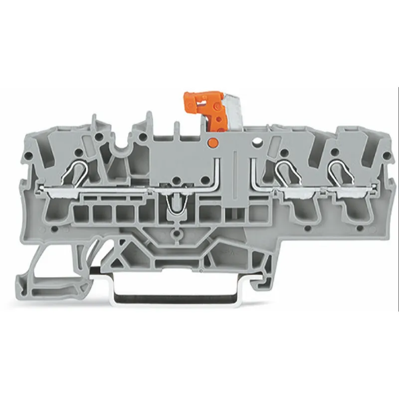 WAGO 3-Leiter-Trenn- und Messklemme mit Prüfmöglichkeit Trennmesserhalter orange grau 2002-1771