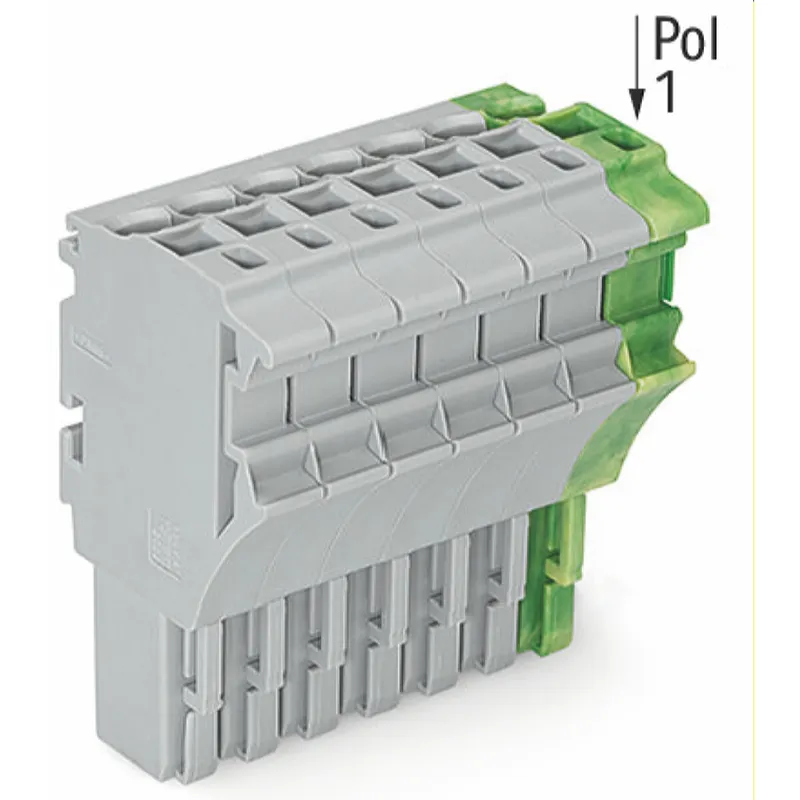 WAGO 1-Leiter-Federleiste Push-in CAGE CLAMP® 4 mm? grau/grün-gelb 2022-107/000-036