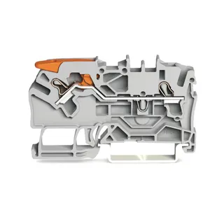 WAGO 2-Leiter-Durchgangsklemme mit Hebel und Push-in CAGE CLAMP® 2,5 mm? grau 2102-1201