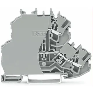 WAGO Doppelstockklemme Durchgangs-/Durchgangsklemme mit Abschlussplatte grau 2002-2202/099-000