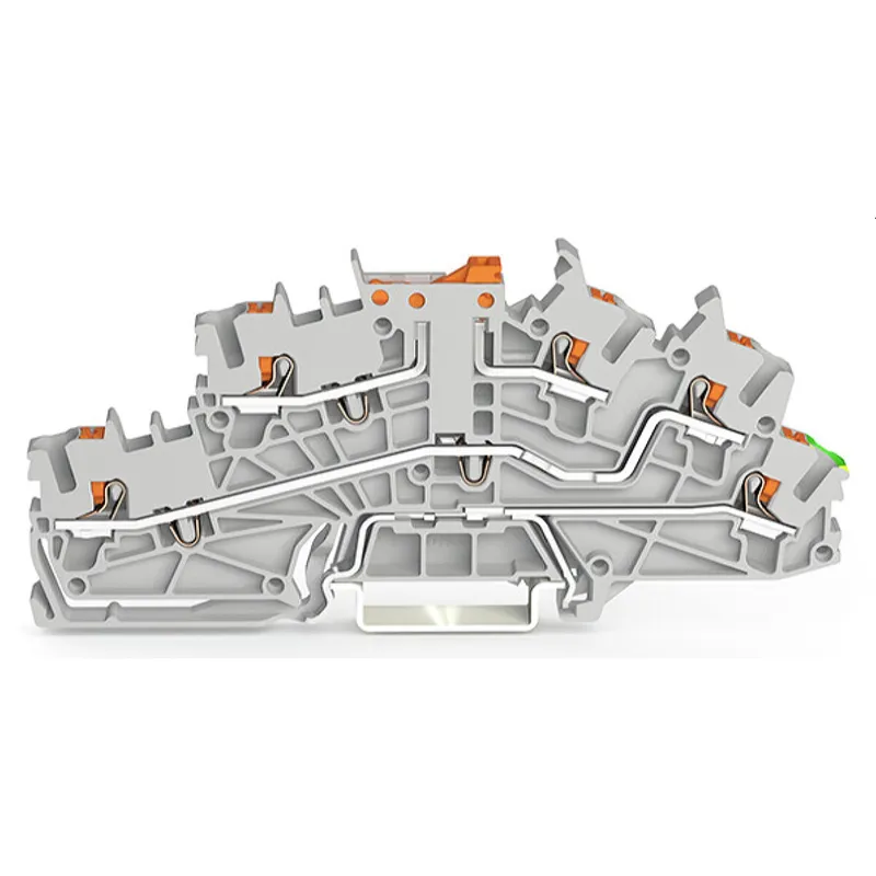 WAGO Installationsetagenklemme mit schwenkbarem Trennmesser LTi/L/PE grau 2203-6644