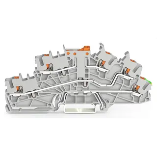 WAGO Installationsetagenklemme mit schwenkbarem Trennmesser LTi/L/PE grau 2203-6644