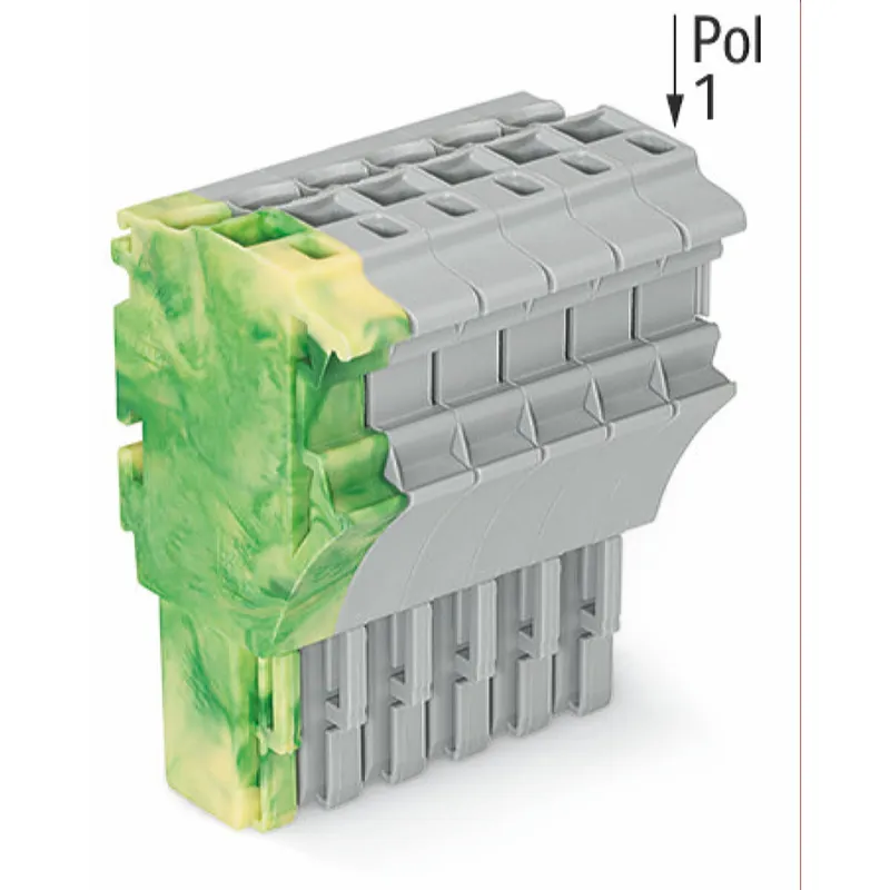 WAGO 1-Leiter-Federleiste Push-in CAGE CLAMP® 4 mm? grün-gelb/grau 2022-106/000-037