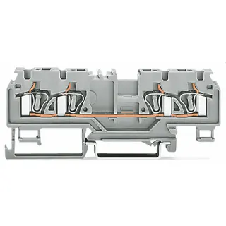 WAGO 4-Leiter-Durchgangsklemme 4 mm? mit Prüföffnung grau 880-831/999-940