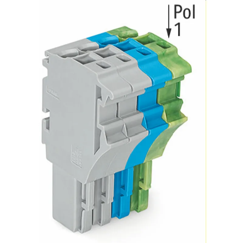 WAGO 1-Leiter-Federleiste Push-in CAGE CLAMP® 4 mm? grau/blau/grün-gelb 2022-104/000-038/999-953