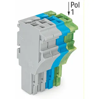 WAGO 1-Leiter-Federleiste Push-in CAGE CLAMP® 4 mm? grau/blau/grün-gelb 2022-104/000-038/999-953